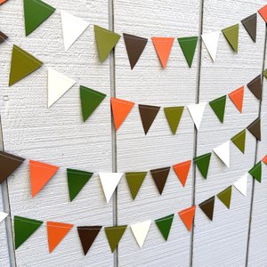 Fall wedding decorations,  Earth tone rustic wedding garlands, Paper Triangle Bunting, Hanging Garland, Reception Tent Decor