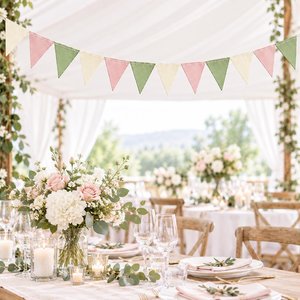 Custom Wedding Bunting, Handmade Paper Garland