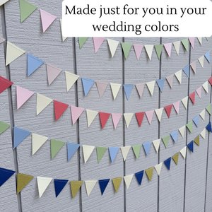 Custom Wedding Bunting, Handmade Paper Garland
