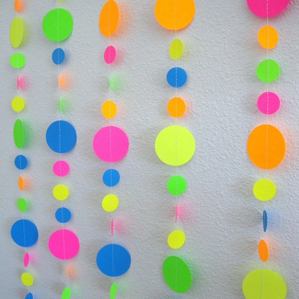 Glow Party Decoration Set, Glow Birthday, 80s Party, Black Light Decoration, UV Reflective Garland, Fluorescent Decor, Sweet 16 Glow Party