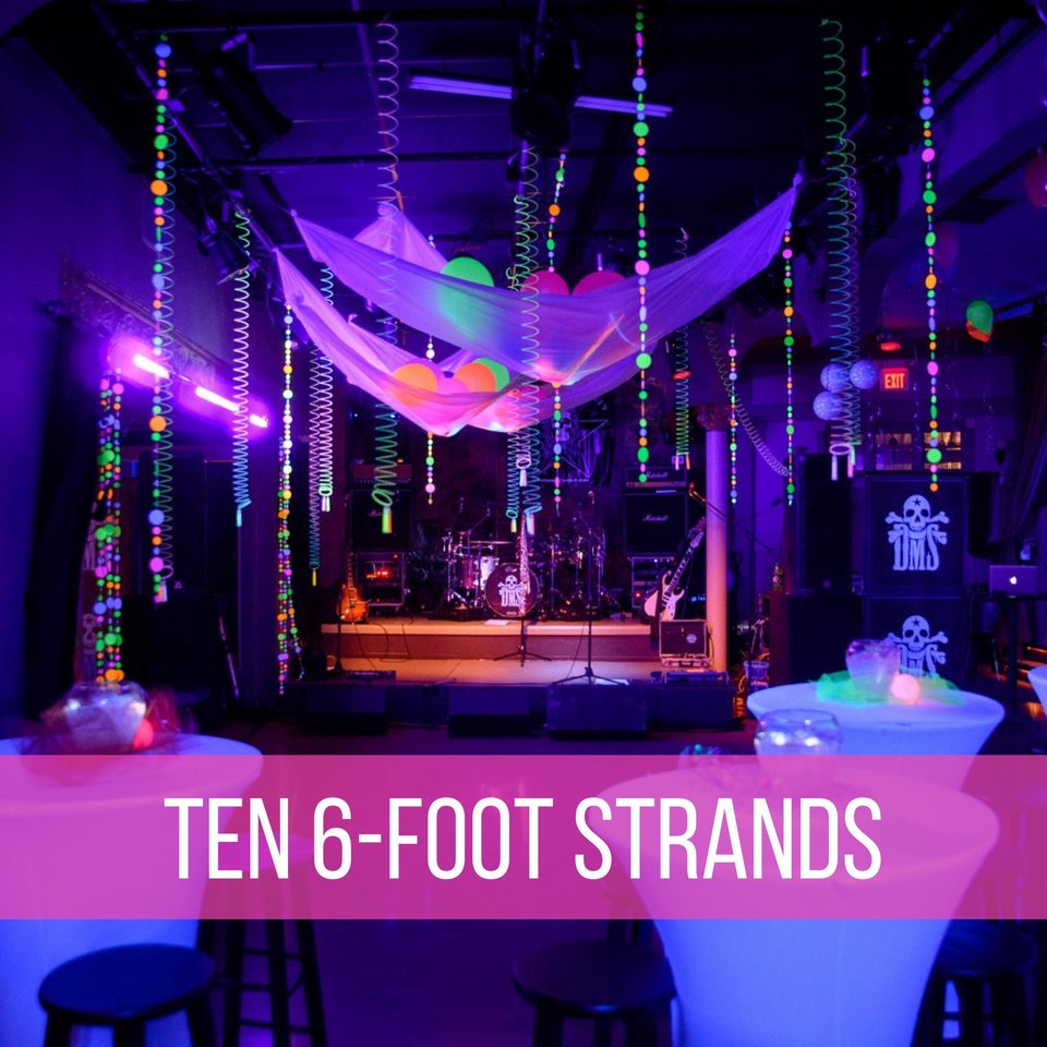 UV Reflective Neon Dot Glow Party Garlands