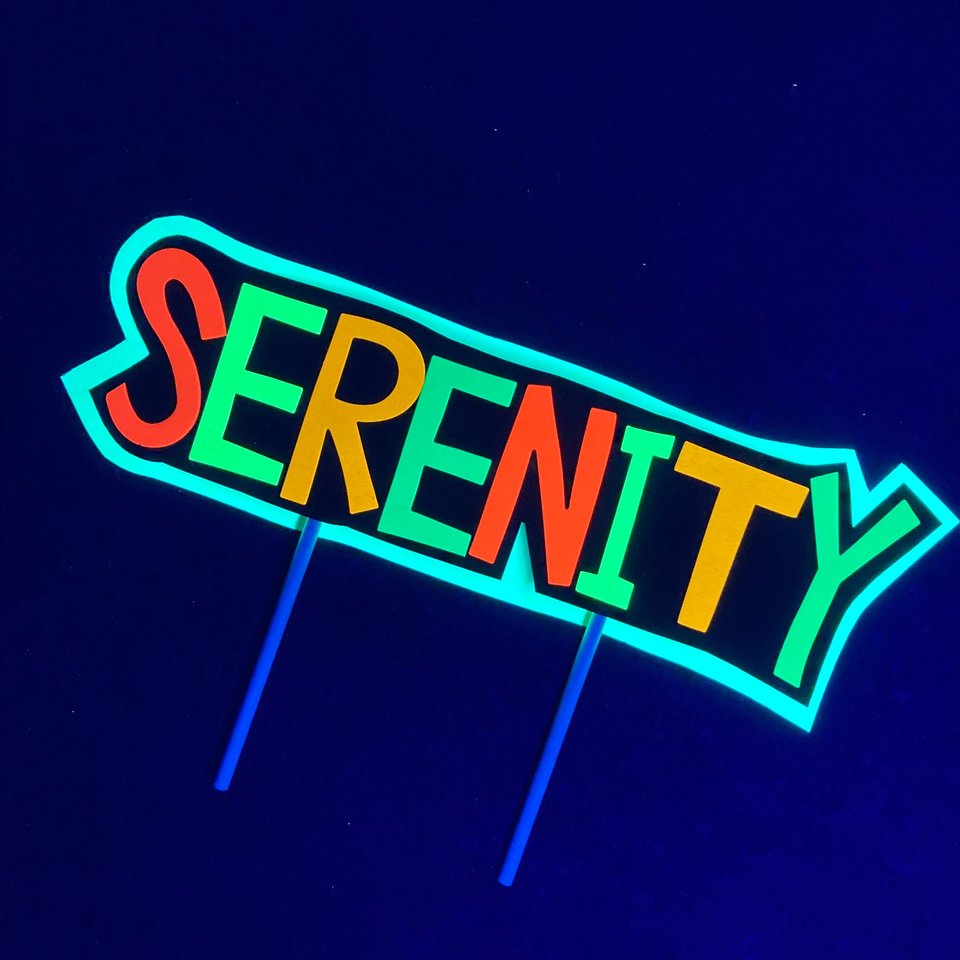 Name Cake Topper, Glow Party Decoration, Neon Birthday Decor, Personalized Cake Topper, UV Reflective Cake Decoration, Fluorescent Cake Top