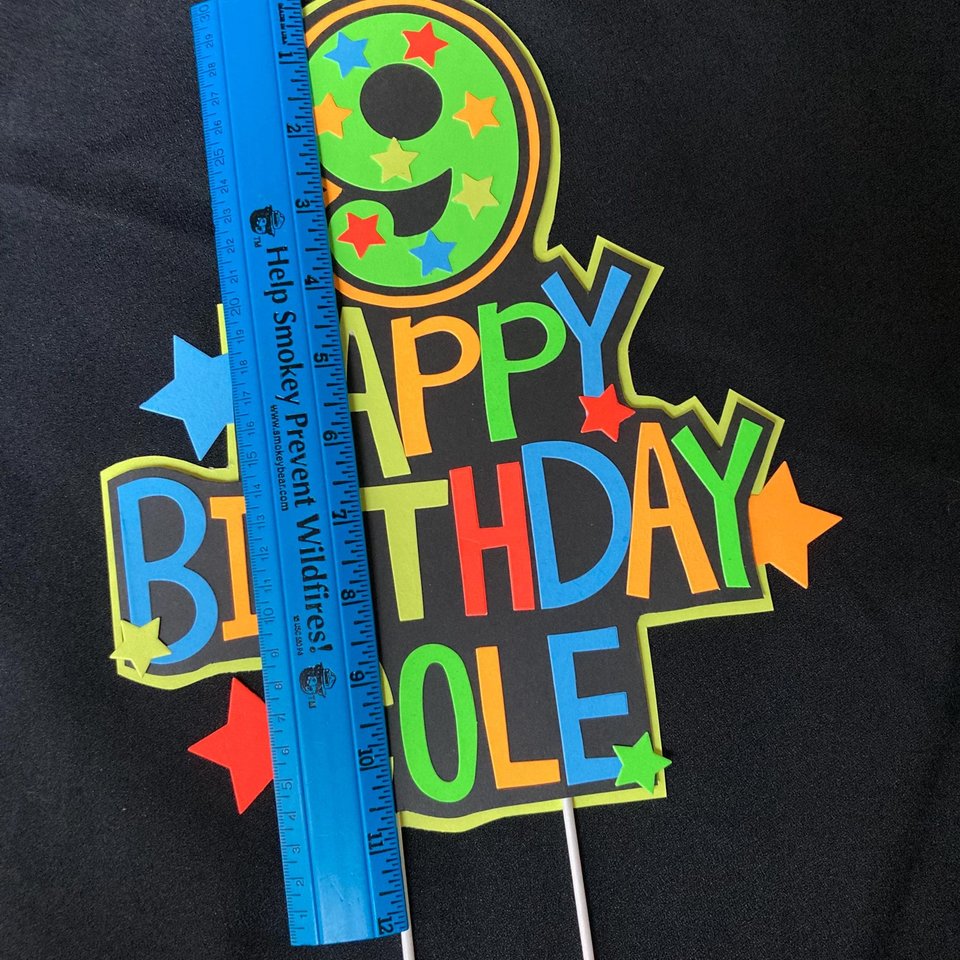 Personalized Boy Glow Party Cake Topper, Neon Birthday Cake Decor, Birthday Decoration, Glow in the Dark Supplies, Neon Skate, 9th Birthday
