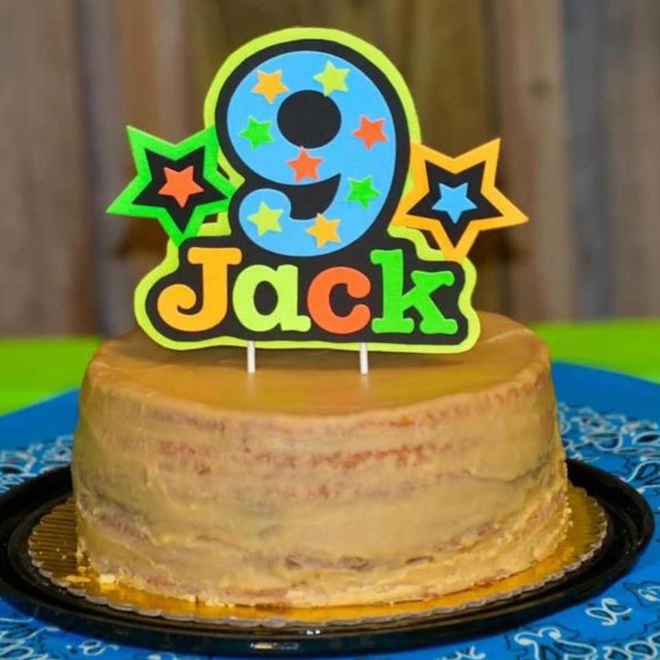 Glow in the dark cake topper for boy, boy neon birthday party decoration, UV reflective decor, Fluorescent cake centerpiece, cool birthday