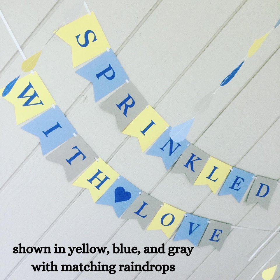 Pastel Baby Shower Banner, Custom Name or Phrase Sign, Gender Neutral Nursery Decor Personalized Party Garland, Baptism, Baby Sprinkle Event