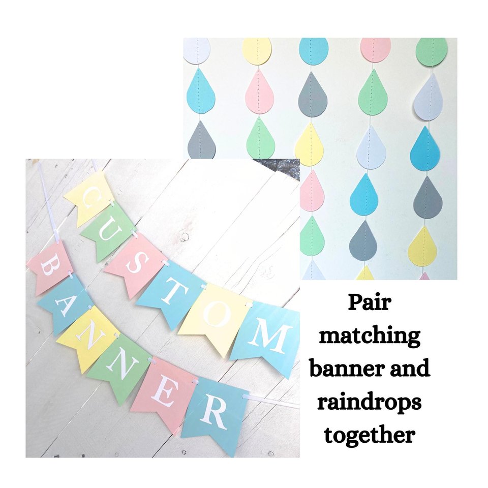 Pastel Baby Shower Banner, Custom Name or Phrase Sign, Gender Neutral Nursery Decor Personalized Party Garland, Baptism, Baby Sprinkle Event