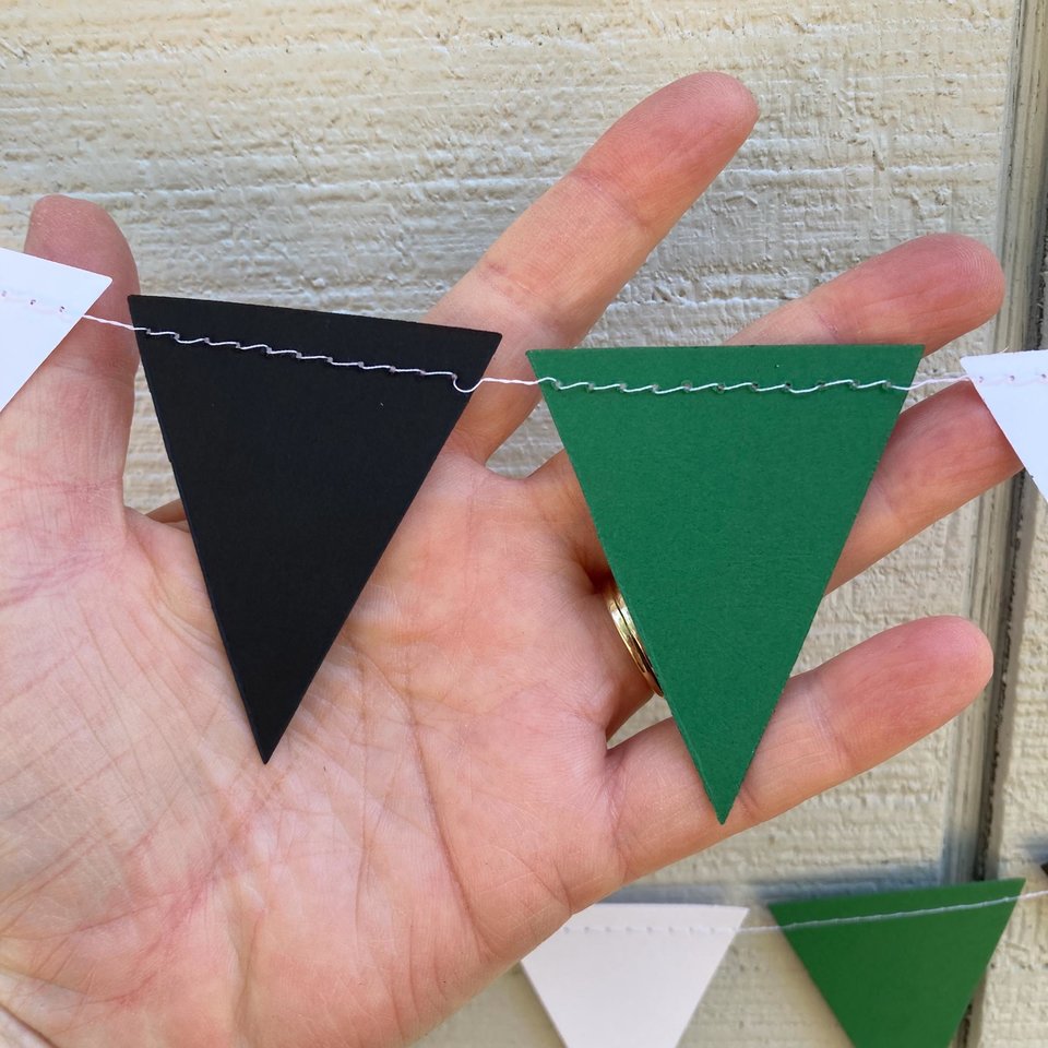 University of Hawaii graduation party garland, Triangle Bunting, Michigan State graduation, Bed Party Streamers, dorm decor, party backdrop