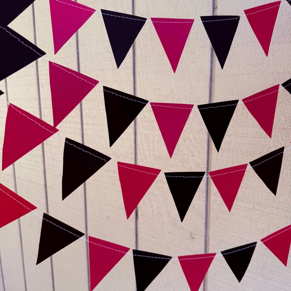 Red and Black Back to School Party Garland, San Diego State Dorm Decor, College Send Off Party Decor, Oklahoma State, Farewell Gift
