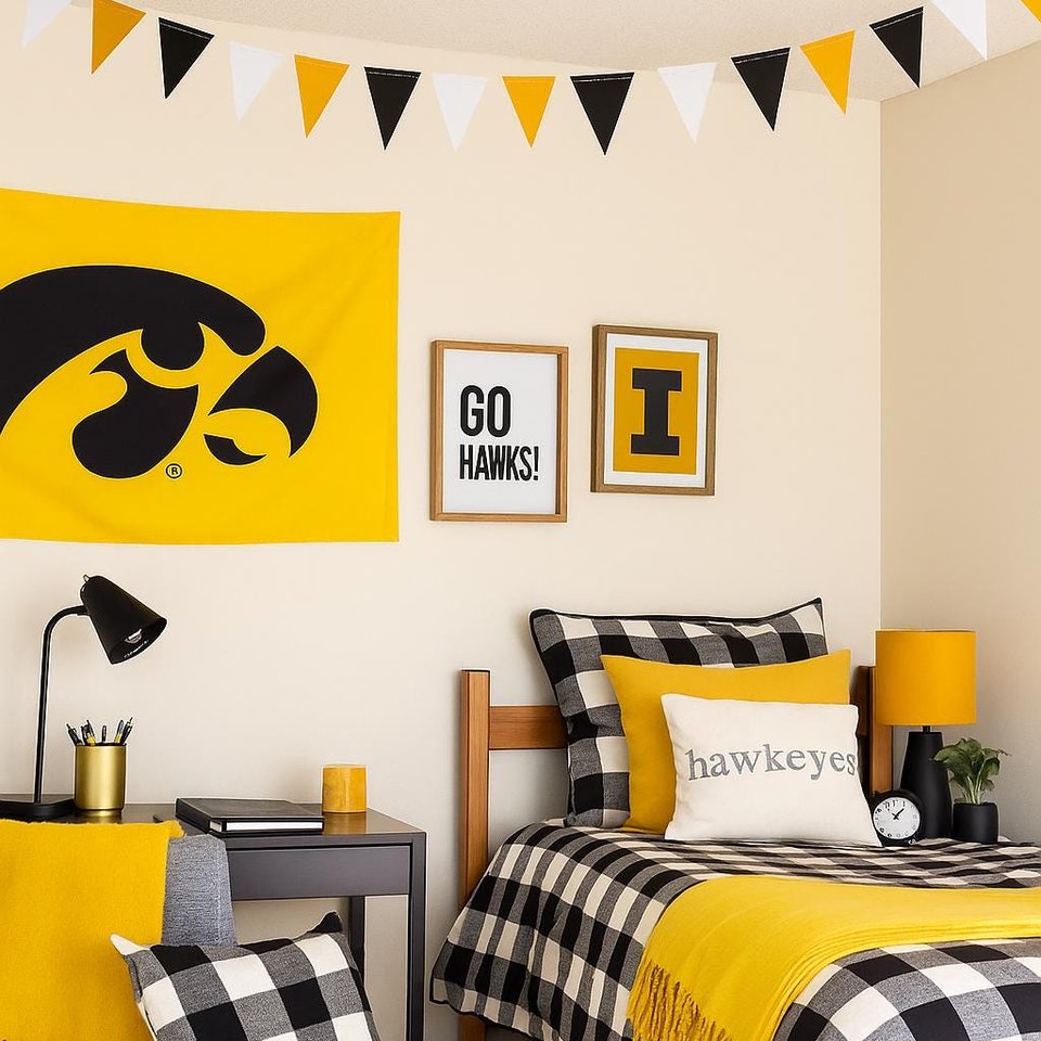 Black and Gold Back to School Party Garland, UCF dorm decor, Cal State Long Beach Streamers, University of Iowa, Black and Yellow Bunting