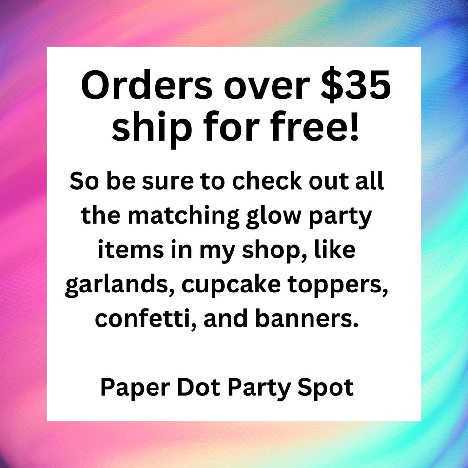 Custom Saying Neon Cake Topper, Glow Party Decoration, Blacklight Cake decor with any wording, Rave Party, Retro Glow in the Dark Decor