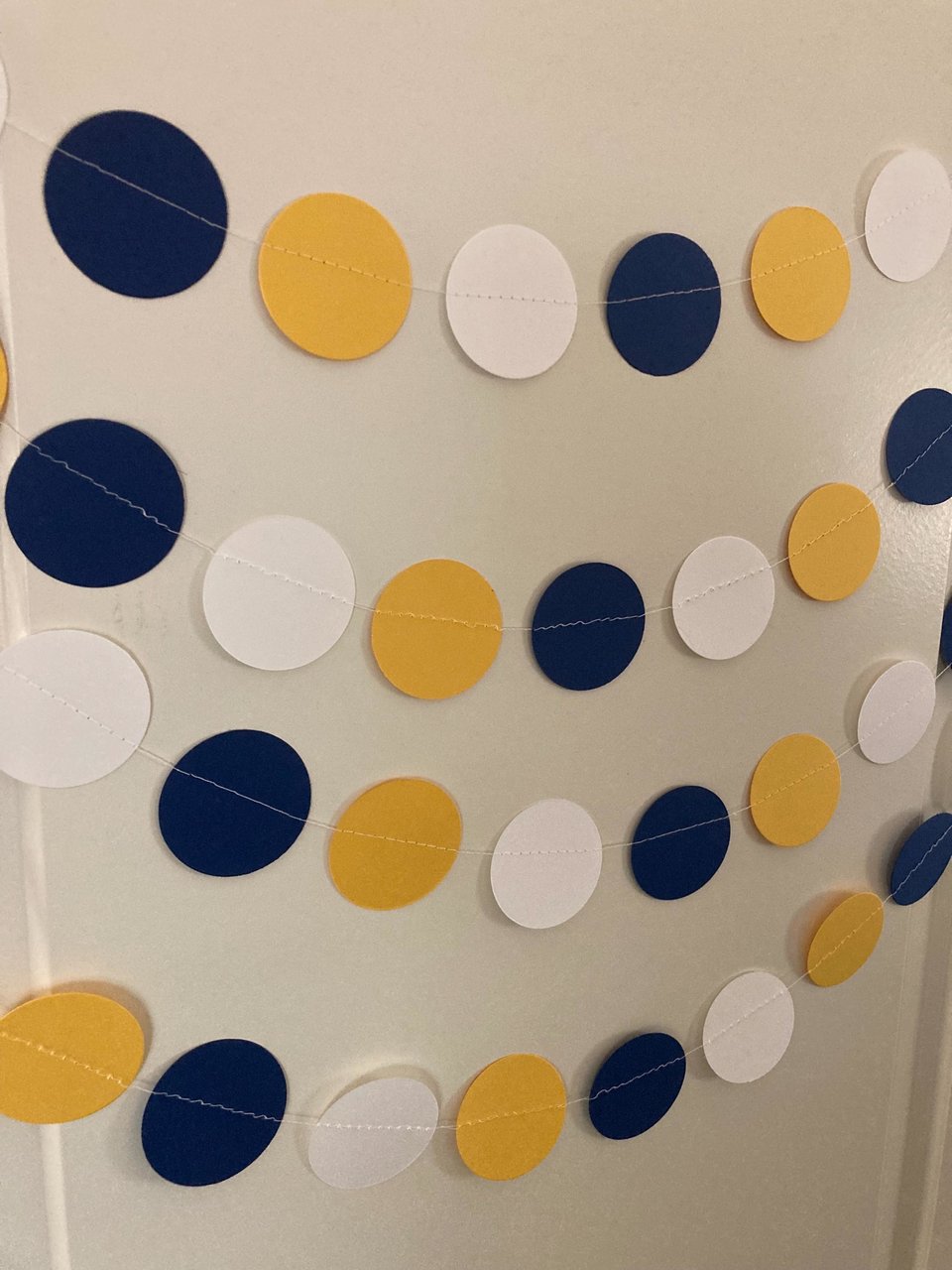 Navy, Gold, and White Graduation Garland, UC Colors Party Decoration