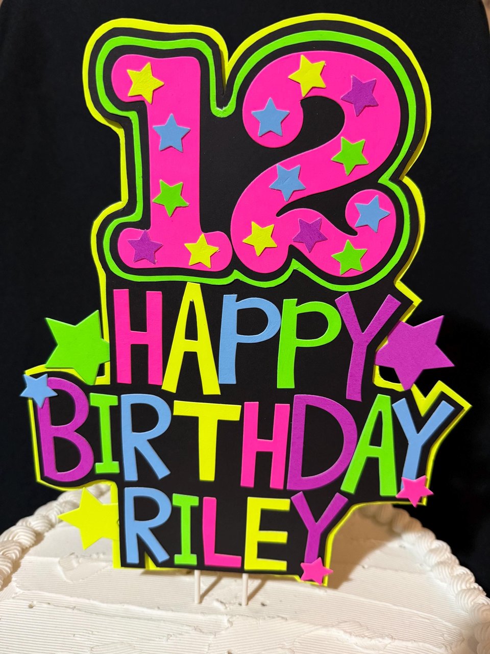 Personalized Neon Cake Topper, Glow Party Birthday Decoration