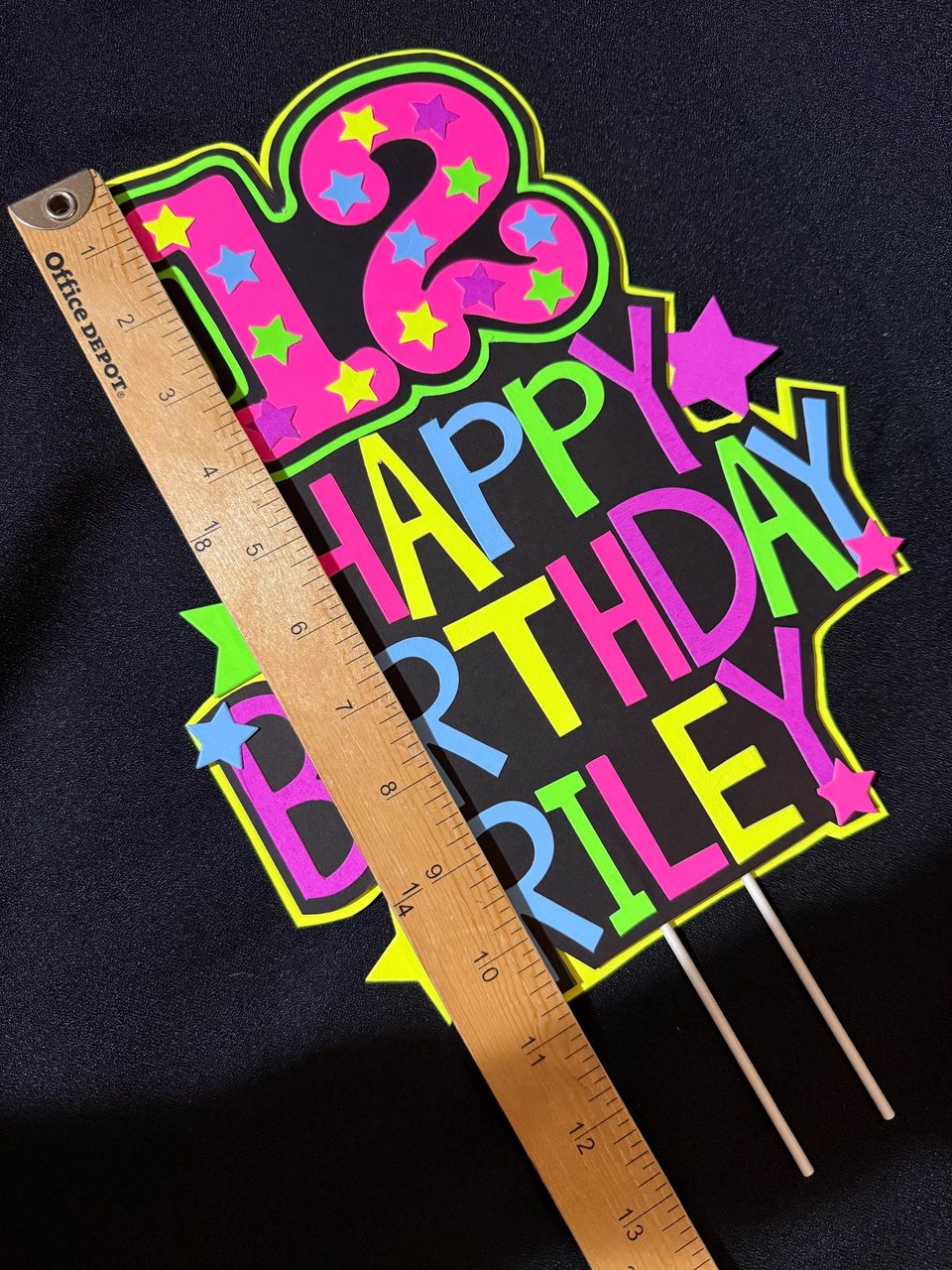 Personalized Neon Cake Topper, Glow Party Birthday Decoration