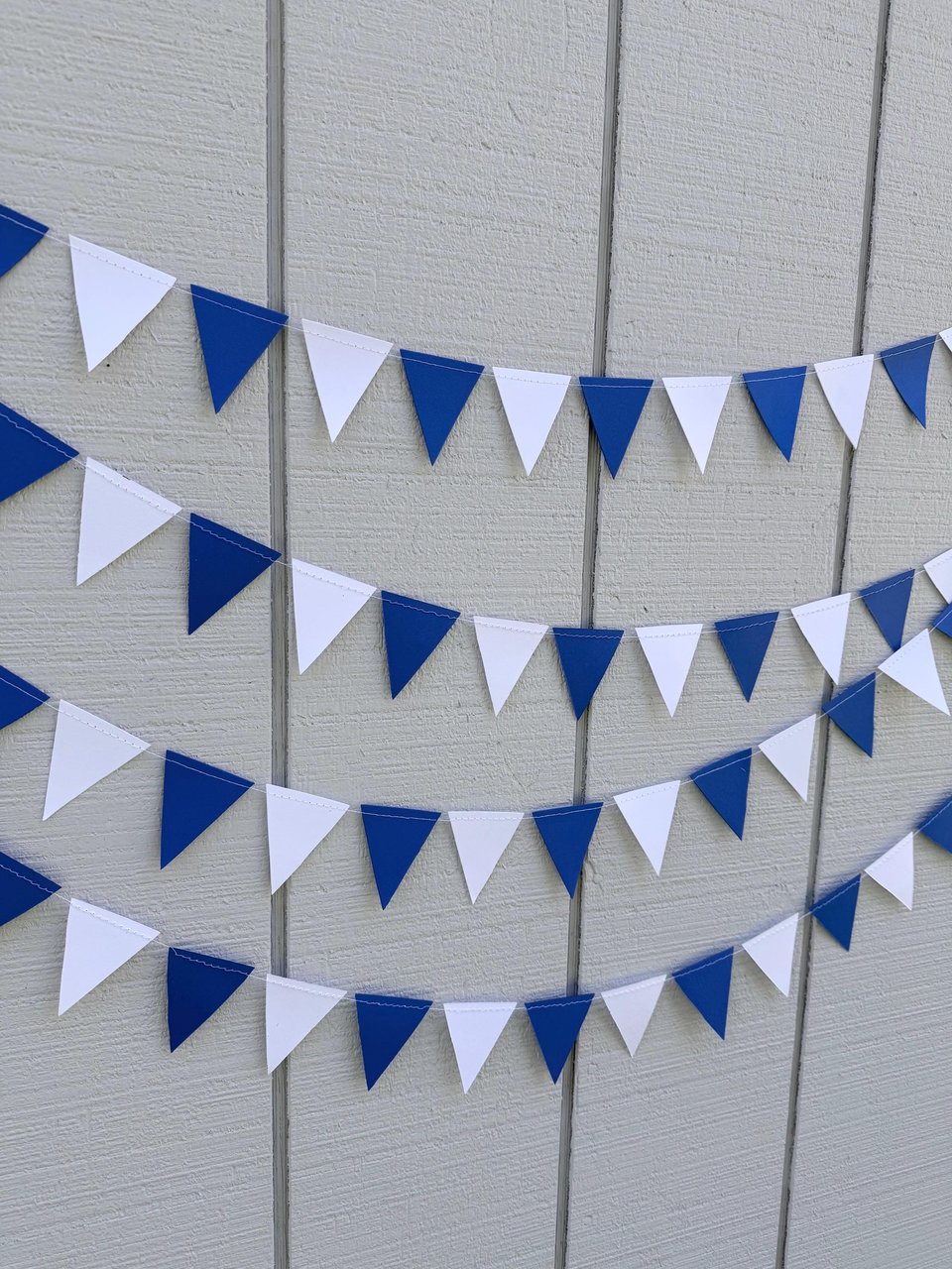 Royal Blue and White Pennant Flags, Graduation Garland, Back to School Dorm Decor, University of Kentucky, Buffalo, Dubuque, Saint Louis