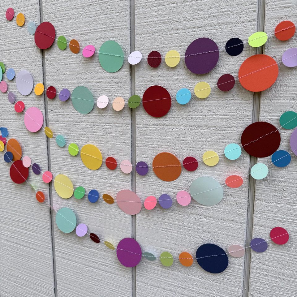 Colorful paper streamer backdrop, custom color banner, paper hanging decor, party garland, all occasion fiesta bunting