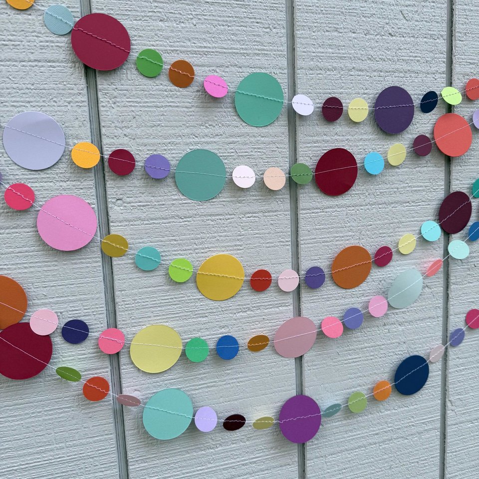 Colorful paper streamer backdrop, custom color banner, paper hanging decor, party garland, all occasion fiesta bunting