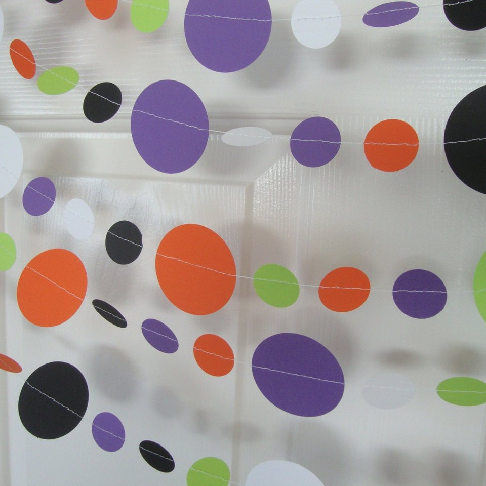 Halloween Garland, Orange and Black Circle Garland, Halloween Decoration, Halloween Party Decoration, Halloween Dance Decor, Classroom Decor