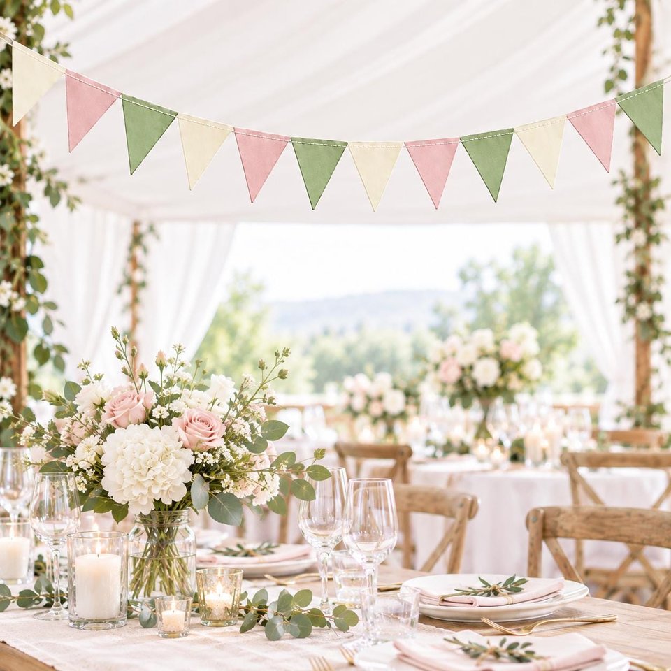 Custom Wedding Bunting, Handmade Paper Garland