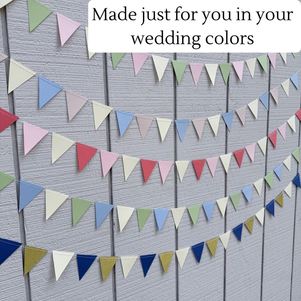 Custom Wedding Bunting, Handmade Paper Garland