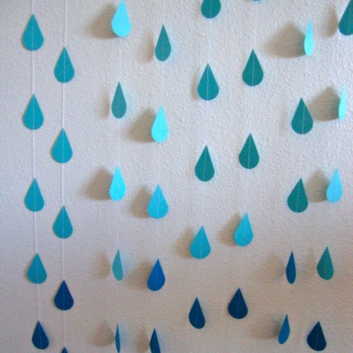 Ombre Blue Sprinkle Garland for Baby or Bridal/Wedding Shower, Sprinkle Party, or Noah's Ark Theme/Rainbow Party