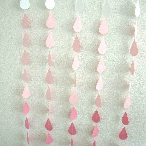 Ombre Pink Raindrop Garland for Baby or Bridal/Wedding Shower, or Sprinkle Party